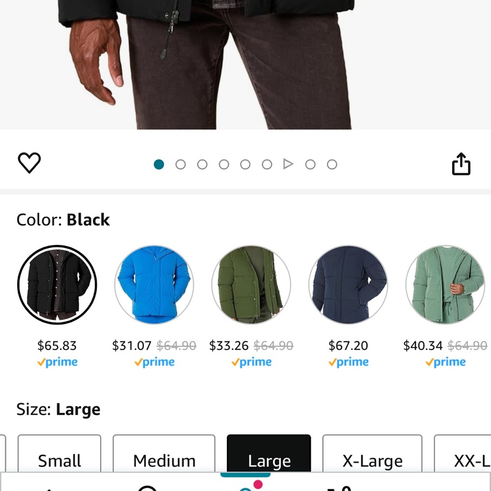 Amazon Men’s Puffer Jacket - Picture 2 of 2
